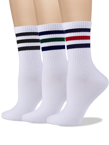 Image of COTTON DAY Women's Soft Combed Cotton Socks Seamless Toe Black White Navy
