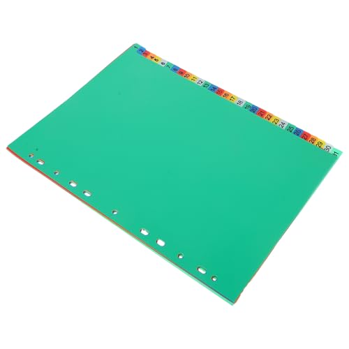 Separadores de archivos con pestañas plásticas y 62 hojas numeradas para carpetas