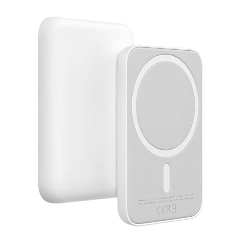 Power Bank for Apple iPhone, Magnetic Battery Pack for MagSafe, Compact 5000mAh Magnetic Wireless Portable Charger, Compatible with iPhone 16/15/14/13/12 Series Power Bank for Apple iPhone, Magnetic Battery Pack for MagSafe, Compact 5000mAh Magnetic Wireless Portable Charger, Compatible with iPhone 16/15/14/13/12 Series