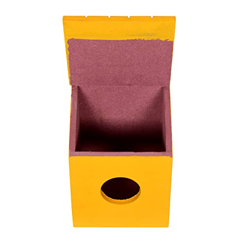Cket-Bird-House-Nest-Breeding-Box-Handmade-Openable-Roof-Bird-Cage-for-Sparrow-Budgies-and-Finches-Eco-Friendly-Wooden-Water-Resistance-for-Garden-Balcony-Yellow-13-x-11-x-18-cm