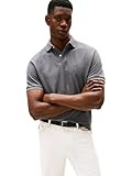 Tommy Hilfiger Men's Short Sleeve Polo Shirt in Classic Fit, Medium Grey Heather