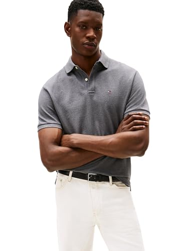 Tommy Hilfiger Men's Polo Shirt Classic Fit, Medium Grey Heather