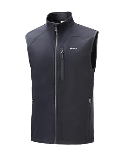 Haimont Men'S Softshell Vest Outerwear Fleece Lined Windproof Sleeveless Vests For Hiking Golf, Breathable Dark Grey cover