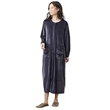 [ニッセン] 産前・産後 授乳服 伸びてらくちん！前開きマタニティ長袖ネグリジェ ネイビー マタニティ3L