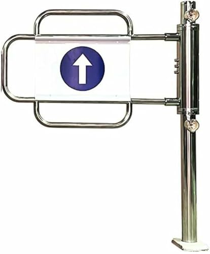 Puerta de entrada manual de metal para supermercados, portal de seguridad con cierre automático, puerta de valla unidireccional para almacenes y solución fiable de acceso al aire libre.