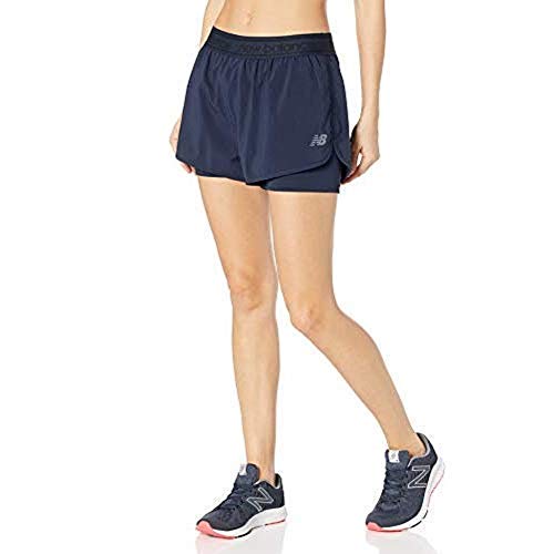 New Balance Women's Relentless 2 in 1 Short, Eclipse, X-Small