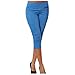 FNKDOR Legging pour Femmes Denim Jeans 3/4 Longueur Yoga Fitness Pantalon Leggings De Sport Pantacourt Taille Haute(A Bleu,L)