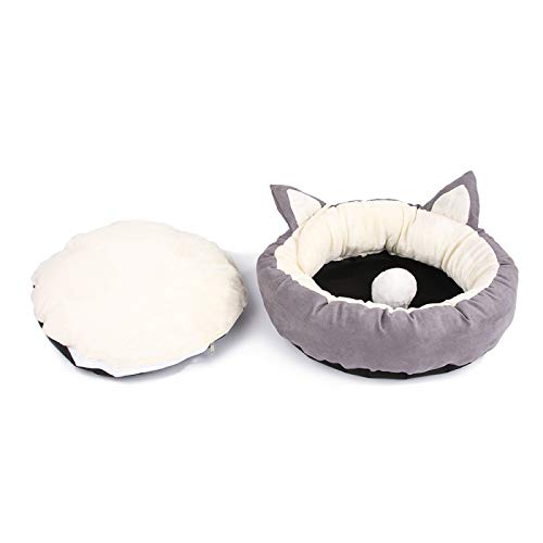 kangle – Cama calmante para cães e gatos, macia, lavável, confortável, rosquinha, cama redonda para