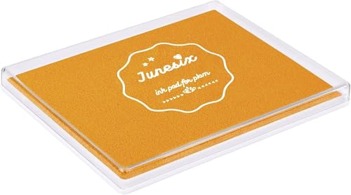 Large Permanent Ink Pad for Rubber Stamps 5x4 Inch Kids Non-Toxic Safe Ink Pad Paper Wood Fabric (Gold)