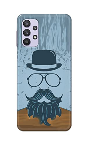 Image of PRINTFIDAA Mustache Beard and Hairstyle Hipster in Glasses Printed Designer Hard Case for Samsung Galaxy M32 5G Back Cover -(e) RPM1002