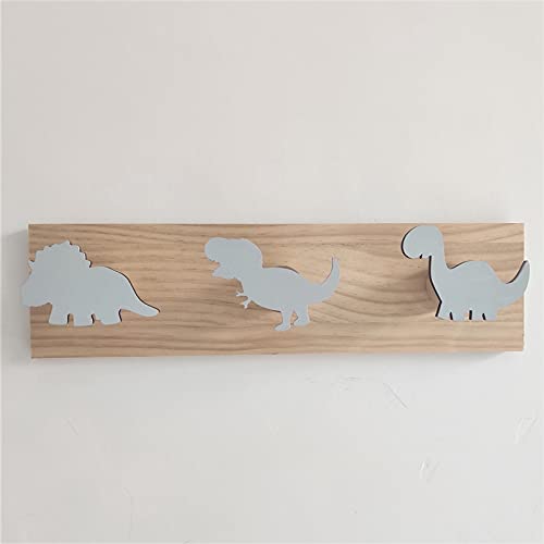 Appendiabiti da Parete Dinosauro Legno per Bambini Bianco