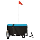 vidaXL Rimorchio da Bici Nero e Blu 45 kg in Ferro