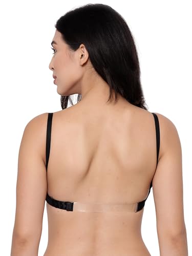 Image of Inner Sense Bra for Woman Made with Organic Cotton and Bamboo I Demi Cups Backless Bra for Woman with Removable Straps and Transparent Back I Non Padded Wire-Free Innerwear