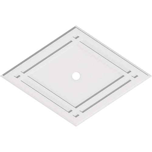 Image of Ekena Millwork CMP38X25DD-02000 Diamond Architectural Grade PVC Contemporary Urethane Ceiling Medallions 38 inchW x 25 3 /8 inchH x 2 inchID x 13 1 /4 inchC x 1 inchP