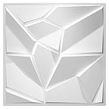 Art3d PVC 3D Wall Panels, Plastic Decorative Wall Tile in White 12-Pack