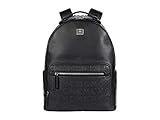 MCM 40 Stark Monogram Leather Backpack Black One Size