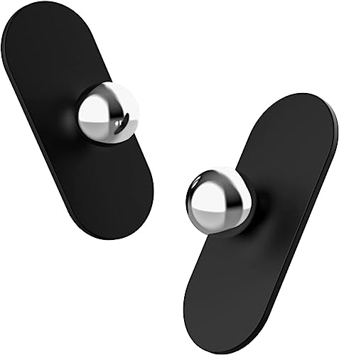 Coollamp Self Adhesive Hooks, Heavy Duty Wall Mounts for Wall Lights Hanging, Bathroom Shower Kitchen Bedroom Glass Door, 2 Packs - Black