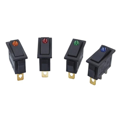 Interrupteur KCD3 noir 16A à verrouillage efficace avec témoin LED vert
