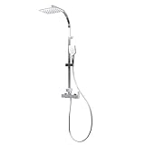 Schulte DuschMaster Rain II mit Einhebelmischer White Style, Duschystem mit Kopf- und Handbrause, D96384