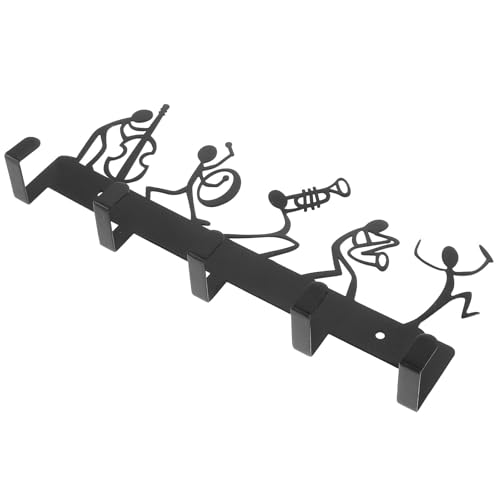 CTIRCHIU Organizador de Llaves de Pared con 5 Ganchos de Hierro, Perchero Compacto para Entrada y Pasillo, Colgador Decorativo con Diseño Musical para Hogar y Oficina