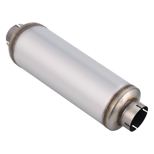 Piclafe 4 Inch Exhaust Muffler 4 Inlet/Outlet 30 Overall Length Resonator Stainless Steel Straight Through Design Performance Muffler 1 PC