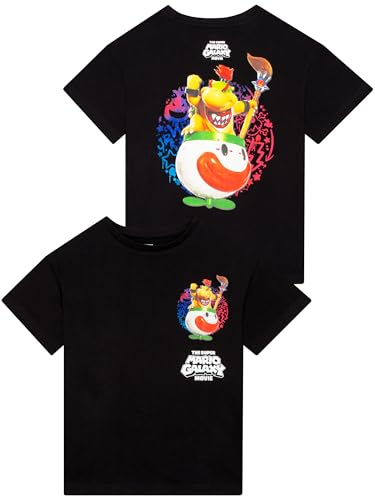 Super Mario T-Shirt, T-Shirts Bowser Jr pour Garçon, Vêtements pour Garçon Enfants, Noir 7-8 Ans