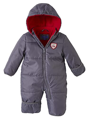 iXtreme Boys Baby Snowsuit - Wind and Water Resistant Insulated Fleece Bunting Infant Snowsuit Newborn Winter Coats, Size 9-12 Months, Charcoal