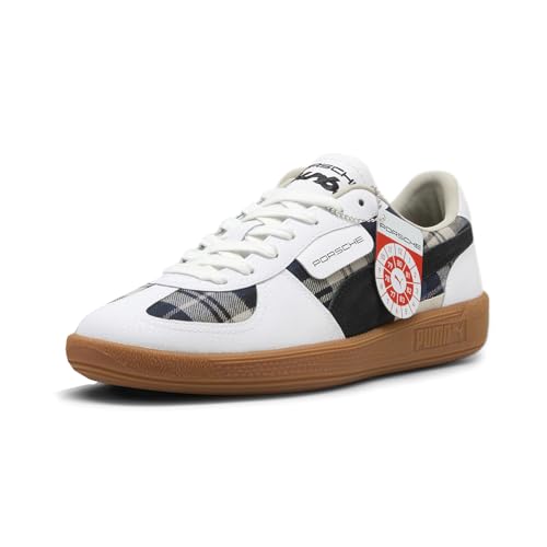 PUMA Mens Palermo Tartan X Porsche Legacy Lace Up Sneakers Shoes Casual - White2