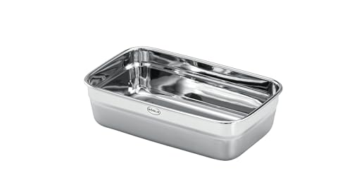 RÖSLE Dose FLEXX 2GO 1 0 L eckig Lunchbox aus Edelstahl Mikrowellen- und Backofengeeignet bis 150 C spülmaschinengeeignet silbern