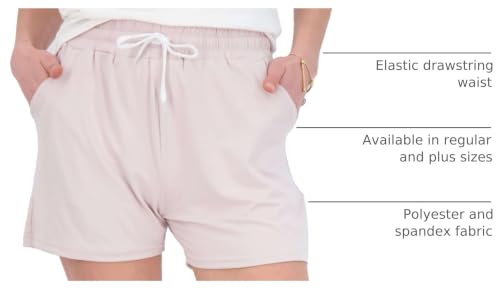 Image of 3 Pack Women's Lounge Shorts Athletic Running Workout Gym Hiking Pockets | Available In Plus Size, Stretchy, Comfy, High Waisted, Drawstring, Sweat, Casual, Summer, Beach, Pajama, Sleep, Exercise