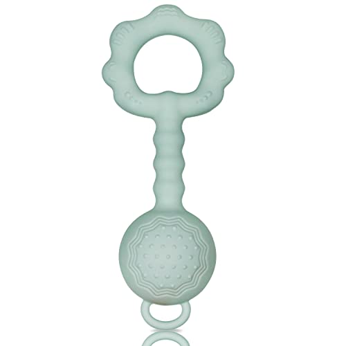 Farout Baby Spielzeug 0 Monate Montessori Baby Rassel 0-6 Monate Greifling und Beißring Baby als Zahnungshilfe Baby,BPA-frei Silikon Sensorik Spielzeug Baby, Geschenk für Junge und Mädchen (Grau) Cover