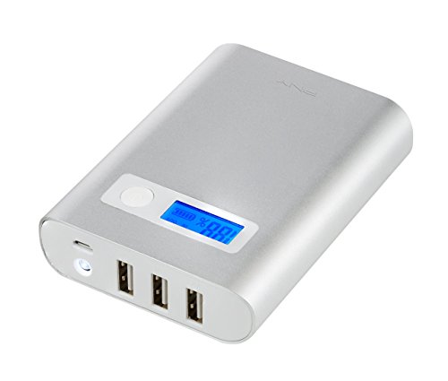 PNY AD10400 10400mAh 1A/1A/2.4A PowerPack-Portable Rechargeable Battery Charger, Silver (P-B-10400-24-S02-RB)