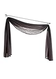 Yaland Voile Transparenter Freihandbogen einfarbig Uni Querbehang Wohnzimmer Gardinenschals (BxH 140x400, dunkelgrau) 1 Stück