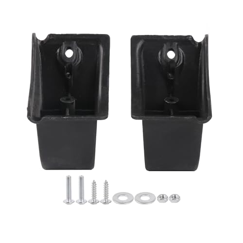 RDEXP 2 Pieces Black Plastic Luggage Bracket Side Feet w/Gaskets Screws Nuts for Bags