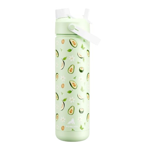POWCAN 26 oz Insulated Water Bottle: 2-in-1 Straw and Spout Lid, Leak-proof