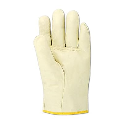 MAGID Leather Lineman Electrical Protector Work Gloves, 1 Pair, Size 9, 125079, For Use With Rubber Insulated Gloves,Tan