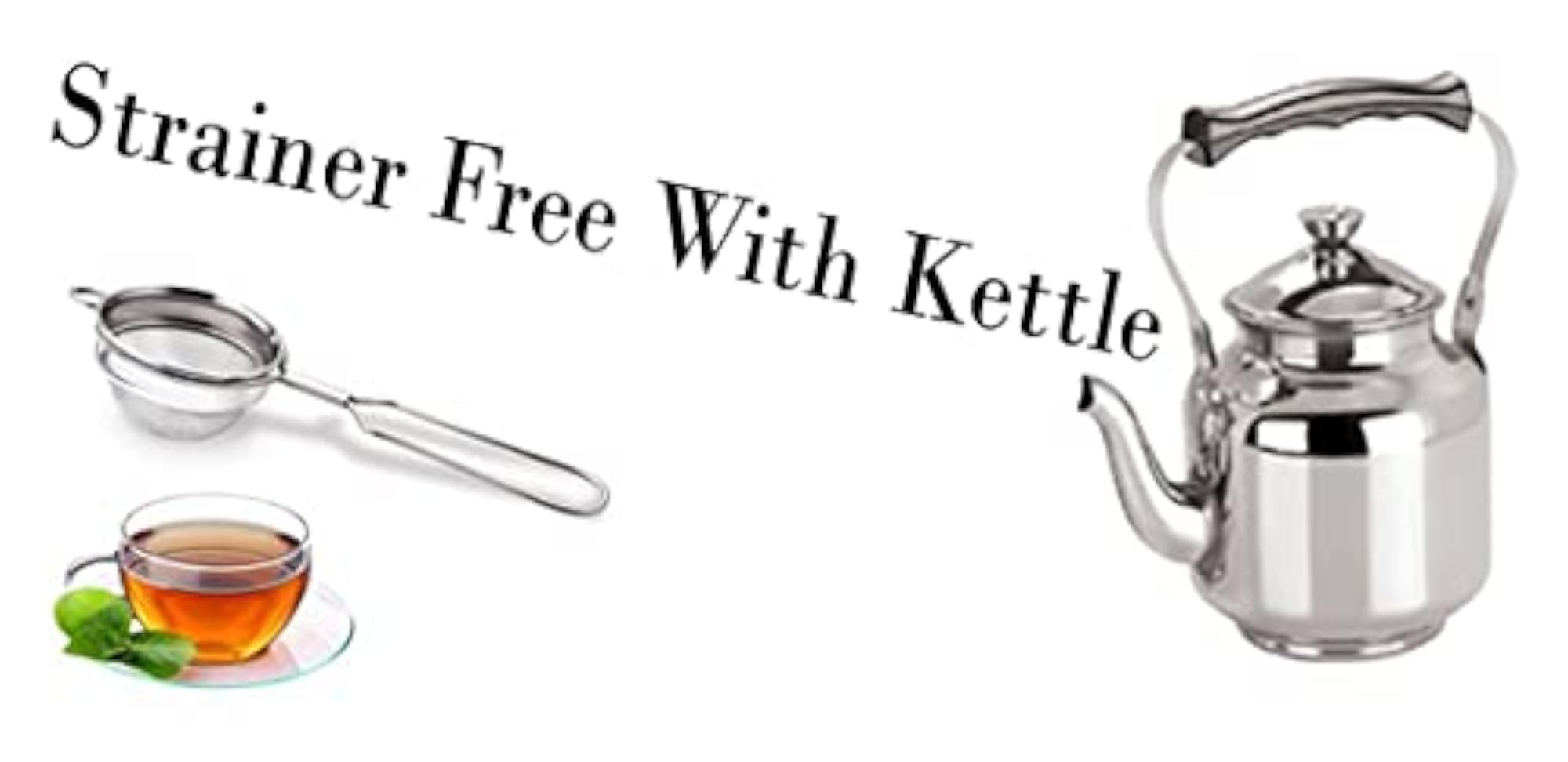 Stainless Steel Tea Pot Kettle, 16 Cups Capacity