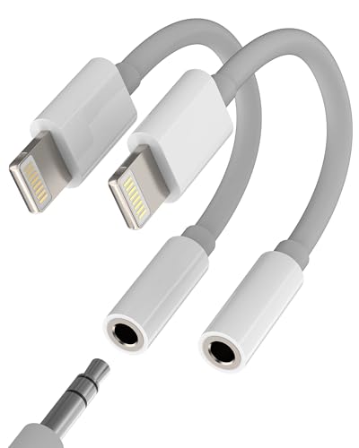 Adattatore Lightning A 3.5mm Jack per Cuffie Set di 2 per IPhone 14 13 Pro Max Jack Audio Cavo Connettore Certificato Per Apple MFI AUXiliary Splitter Per Ipad auricolari Accessori Auto