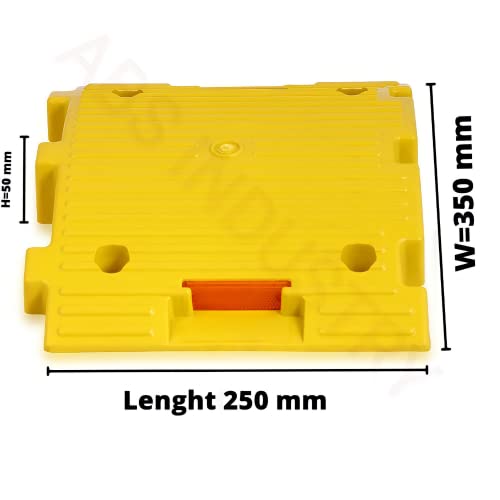 Image of ABS INDUSTRY Safety Speed Breaker 50mm PVC Road Hump Pack of 6 Meters (12 Black and 12 Yellow Breakers)