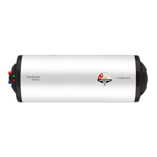 Image of Hindware Atlantic Cristallo Slim 15L Horizontal Storage Heater (Geyser) White, Wall Mounting