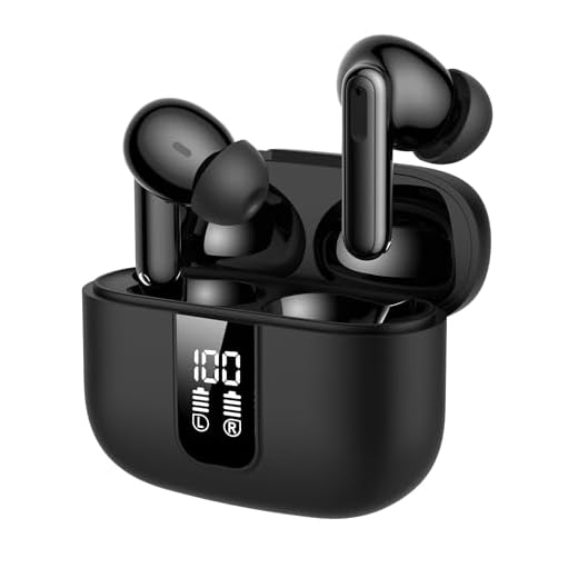 DIUARA Wireless Earbuds V5.3 Bluetooth Headphones 48 Hrs Playtime with LED Power Display Charging Case, IPX5 Waterproof Deep Bass Stereo Earphones with Mic for Android iOS Cell Phone