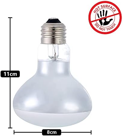 LUCKY HERP 2 Pack 100W Reptile Heat Bulb, Basking Spot Heat Lamp for Reptiles, Amphibian, Chicks, Dog Heating Use