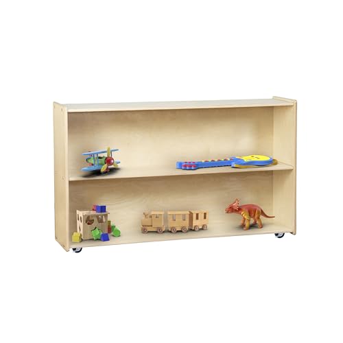 RRI Goods 2 Shelf Montessori Horizontal Bookcase with Wheels (47
