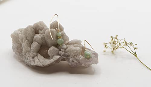 14K Gold Filled Marquise Hook Drop Earrings Made With Round Smooth Jade 4Mm And 6Mm Beads #TOP2