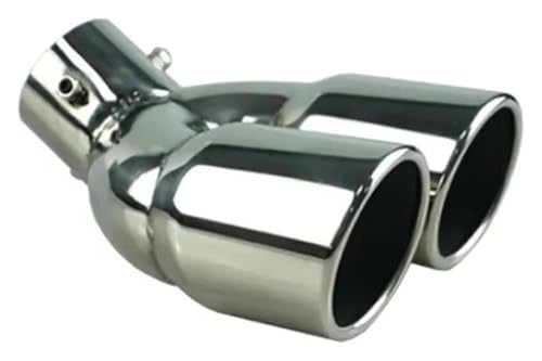 Tubo de escape doble cuadrado y recto en acero inoxidable universal para silenciador de coche