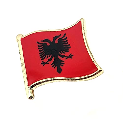 Albania Albania - Pin de metal esmaltado con bandera de país, Metal