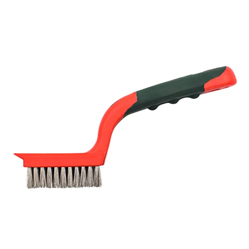 Kalttoy Cepillo de hierro de alambre de gran tamaño, acero inoxidable, mango de cepillo de eliminación de óxido, herramienta de limpieza industrial para pulir y eliminar el óxido