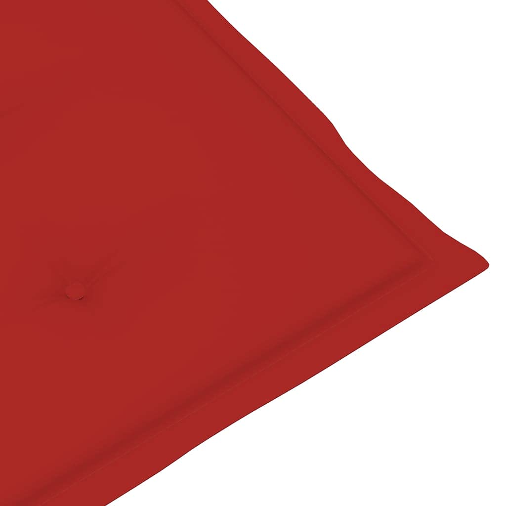 Cuscini per sedia da giardino, 2 pezzi, per sedie a sdraio con schienale alto, design universale, per interni ed esterni, balcone, terrazza, con 2 laccetti, rosso, 120 x 50 x 3 cm