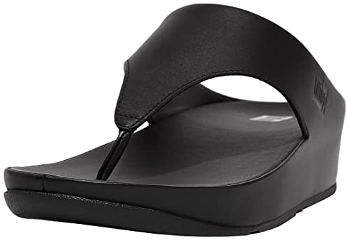 FitFlop FG1090-060 SHUV Leather Toe-Post Sandals All Black US08