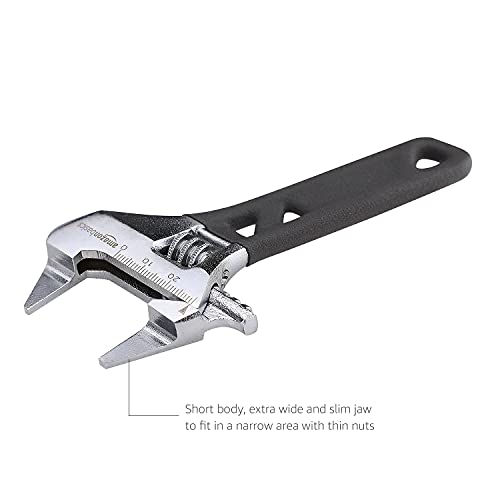 Amazon Basics 5.5-Inch (140Mm) Slim Jaw Adjustable Wrench, 1-3/16-Inch(30Mm) Jaw Capacity #TOP2